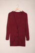 Front Pocket And Buttons Closure Cardigan